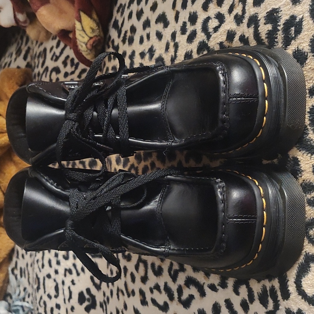 Dr. Martens Shiny Black Lace-Up Boots - Picture 2 of 6